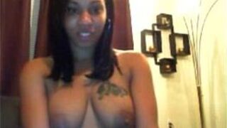 Sexy black babe dancing and teasing on cam - porn video