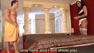 Naughty shemale maid barebacked - porn video