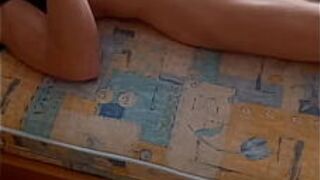 The guy lay down to denigrate on the old mattress - porn video