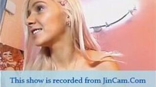 Blonde chick masturbates pussy with finger on webcam chat - porn video
