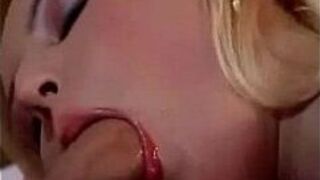 Hot blond giving great blowjob while getting fucked hard - porn video