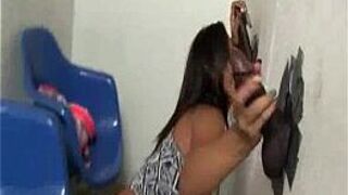 Two Gloryhole BBC For Brunette Babe - porn video