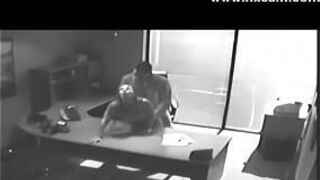 Security camera Films Sex At Office On Desk - porn video