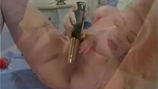 Horny blonde babe going crazy fingering - porn video