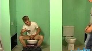 Nevin and Braden fuck in public bathroom - porn video